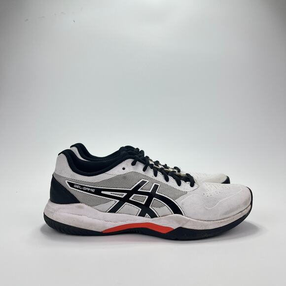 Asics Gel Game 7 White Leather Black Athletic Running 1041A042 Shoes Men\'s 7.5 main image 7